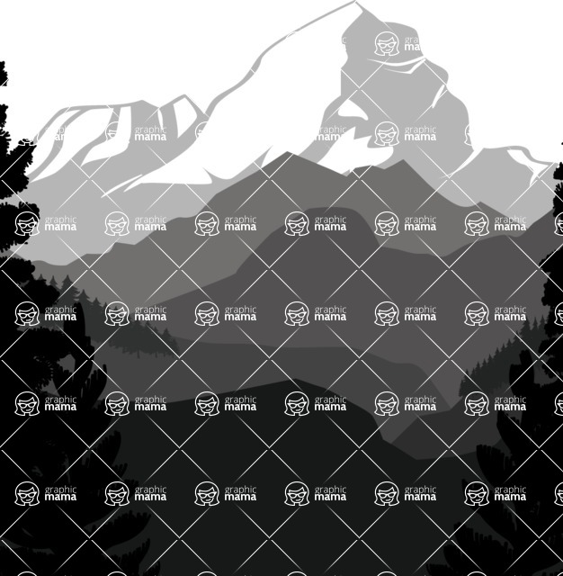 Vector silhouettes - Transparent Nature Vector Silhouette